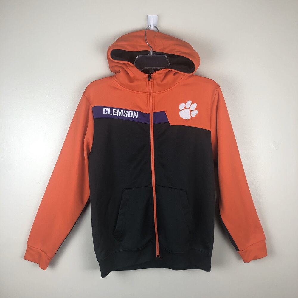 Youth Clemson Tigers Colosseum Full Zip Hooded Jacket Youth Size L 16-18